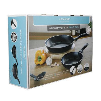 KitchenCraft Non Stick Induction Frying Pan Set in Gift Box, 28cm & 20cm