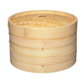 KitchenCraft World of Flavours Oriental Large Two Tier Bamboo Steamer