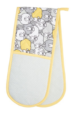 KitchenCraft Yellow Sheep Double Oven Glove | DIY at B&Q