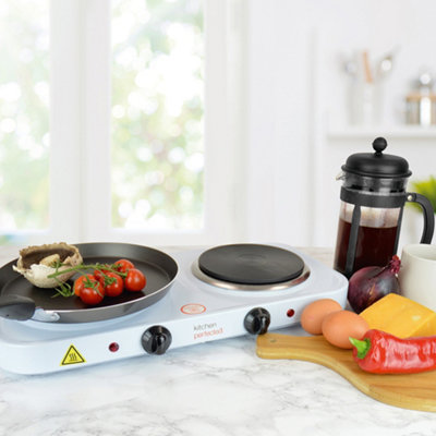 Kitchen Perfected Double Hot Plate E4202WH- White