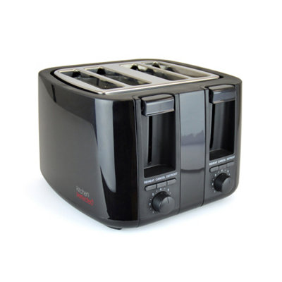 KitchenPerfected 4 Slice Wide Slot Toaster, 7 Browning Settings ...