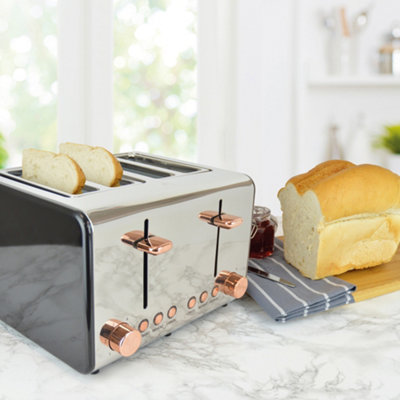 KitchenPerfected 4 Slice Long Slot Toaster - White 