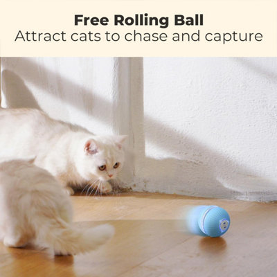 KITPLUS App Interactive Cat Ball Toy, Cat Toys for Indoor Cats, Unique Lighted Cat Toy, USB Rechargeable, 3 Interaction Modes