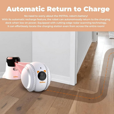 KITPLUS Pet interactive bestie robot with 4K camera, video interaction, 12 pet teasing modes and cat meows, soft lights and teaser