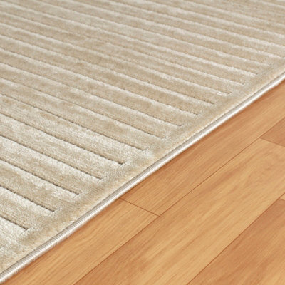 KIYOSHI In- & Outdoor 3D High & Low Pile Textured Beige Area Rug 140 x 200 cm
