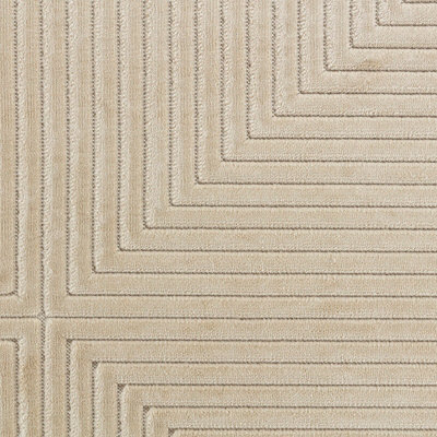 KIYOSHI In- & Outdoor 3D High & Low Pile Textured Beige Area Rug 140 x 200 cm