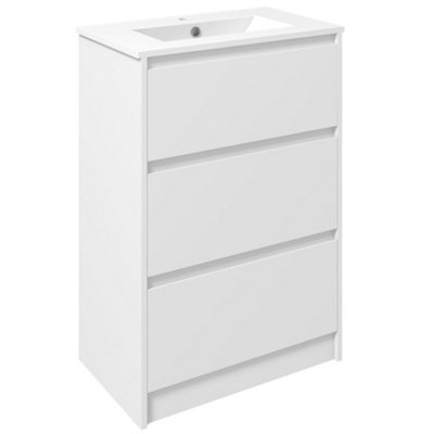 Buy kleankin 600mm Bathroom Vanity Unit w/ 1 Tap Hole Basin Drawers ...