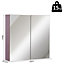 kleankin 63Wx60H cm Double Door Wall-Mount Bathroom Mirrored Cabinet Medicine