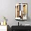 kleankin 70x50cm LED Light-Up Bathroom Mirror w/ Glass Shelf Touch Switch Home