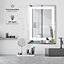 kleankin 70x50cm LED Light-Up Bathroom Mirror w/ Glass Shelf Touch Switch Home
