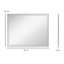 kleankin 90 x 70 cm Dimmable Bathroom Mirror with LED Lights, 3 Colours, Defogging Film