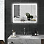 kleankin 90 x 70 cm Illuminated Bathroom Mirror, LED Lights, 3 Colours, Defogging Film