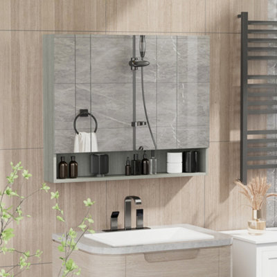 3 door mirrored bathroom online cabinet with lights