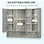 kleankin Bathroom Cabinet Wall Mounted Mirror Storage Adjustable Shelves Grey