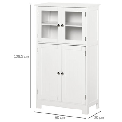 kleankin Bathroom Floor Storage Cabinet Standing Unit Kitchen Cupboard W/ Doors