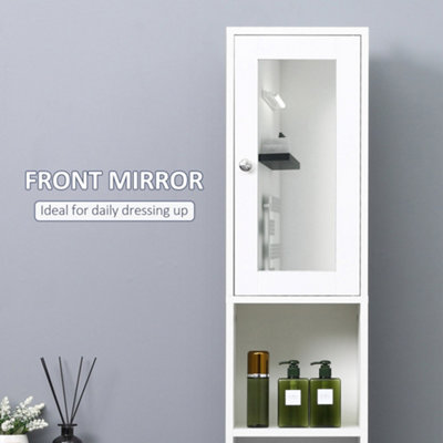 thumbnail image 2 of Kleankin Bathroom Floor Tall Cabinet Storage Unit – Grey, 6 Shelves, Adjustable, Beadboard Door 2 of 6