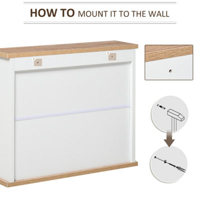 Kleankin Wall Mounted Bathroom Mirror Cabinet – Grey, Double Doors, 55x17.5x60cm