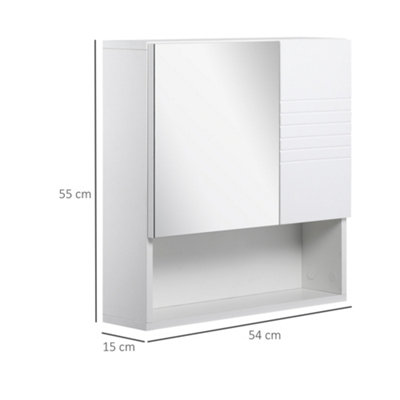 kleankin Wall-Mounted Bathroom Storage Cabinet Organizer with Mirror,  Adjustable Shelf, and Magnetic Door Design, White - On Sale - Bed Bath &  Beyond - 32485623