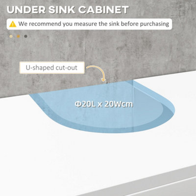 kleankin Bathroom Pedestal Under Sink Cabinet with Storage Shelves, Door, White