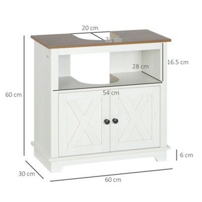kleankin Bathroom Sink Cabinet, Freestanding Under Sink Cabinet, White