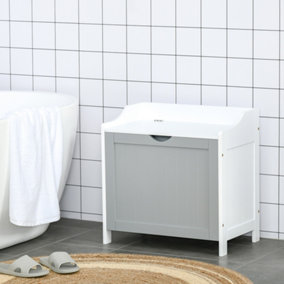 kleankin Bathroom Storage Box Multi-Purpose Storage Unit Laundry Hamper Basket