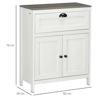 kleankin Bathroom Storage Cabinet Freestanding Storage Cupboard with Drawer