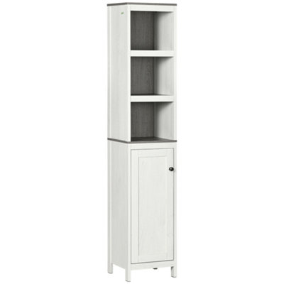 kleankin  Bathroom Storage Cabinet w/ Door Cupboard and Adjustable Shelf, White
