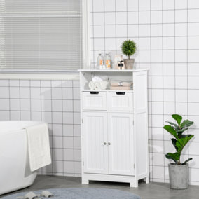 kleankin Bathroom Storage Cabinet with Adjustable Shelf and Removable Drawers