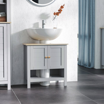 Buy kleankin Bathroom Under Sink Cabinet with Adjustable Shelf, White ...