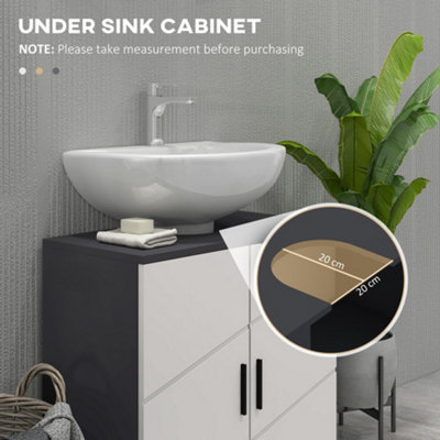 kleankin Pedestal Sink Storage Cabinet, Vanity Base Cabinet, Under Sink  Bathroom Cabinet with U-Shape Cut-Out and Adjustable Internal Shelf, White  and