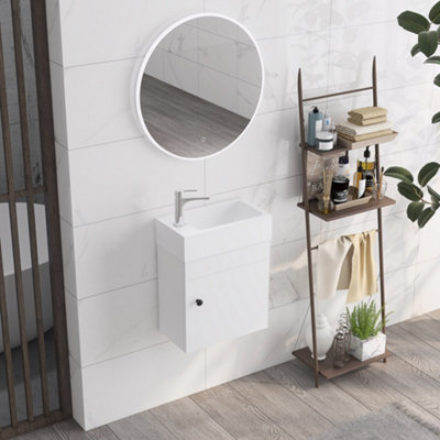 kleankin Bathroom Vanity Unit with Basin, Wall Mounted Wash Stand, White Price Comparisons | Compare The Build