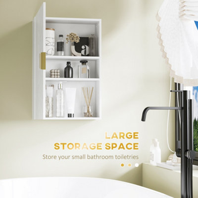 kleankin Bathroom Wall Cabinet with Adjustable Shelves for Hallway ...
