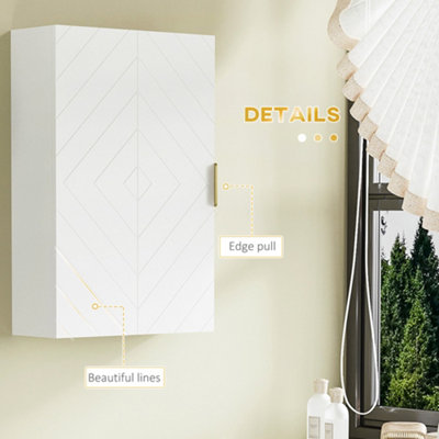kleankin Bathroom Wall Cabinet with Adjustable Shelves for Hallway ...