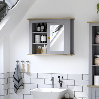 Grey bathroom 2025 wall cabinets