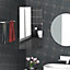 kleankin Corner Mirrored Bathroom Cabinet w/ 3 Shelves 2 Doors On-Wall Storage Unit Organiser Stainless Steel Frame Home