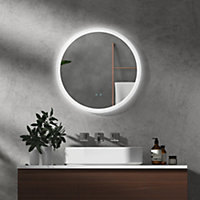 kleankin Illuminated Bathroom Mirror with LED Lights, 3 Colours, Defogging Film 60cm