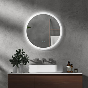 kleankin Illuminated Bathroom Mirror with LED Lights, 3 Colours, Defogging Film 60cm