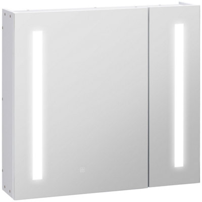 kleankin LED Illuminated Mirror Cabinet with Lights, Touch Switch, for Bathroom
