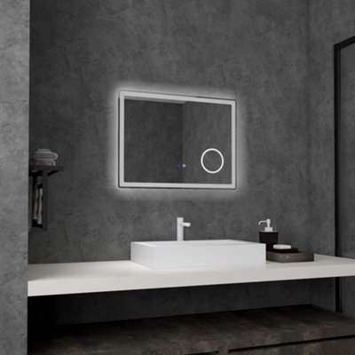 Black magnifying deals bathroom mirror