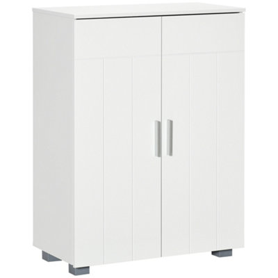 kleankin Modern Bathroom Cabinet, Freestanding Floor Cabinet w/ Storage, White