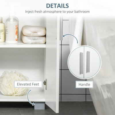 kleankin Modern Bathroom Cabinet, Freestanding Floor Cabinet w/ Storage, White