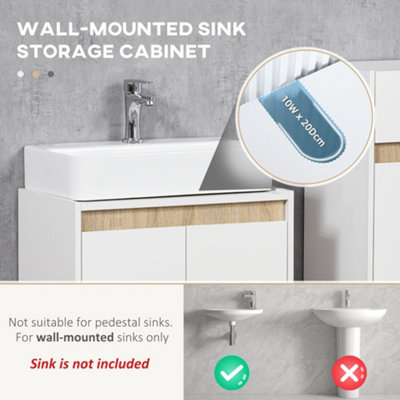 kleankin Modern Bathroom Sink Cabinet, Floor Standing Under Sink Cabinet White