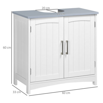 kleankin Pedestal Under Sink Cabinet, Bathroom Storage Vanity Unit, White