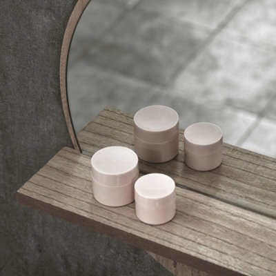 kleankin Round Mirror for Wall Makeup Mirror with Shelf Grey Wood Effect