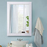 kleankin Square Wall Mount Bathroom Mirror MDF For Make Up Home Decoration White