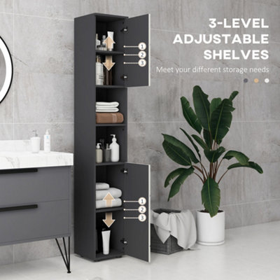 Slim black on sale bathroom cabinet