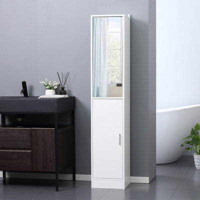 Tall mirrored deals bathroom cabinet b&q