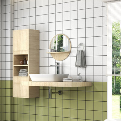 kleankin Wall Mounted Bathroom Mirror Framed Makeup Mirror for Home Decoration