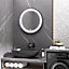 kleankin Wall Mounted Round LED Bathroom Mirror with 3 Light Colours, Black