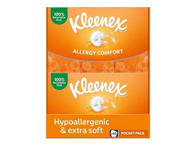 Kleenex Pocket Tissues Extra Soft Allergy Comfort- 60 Pocket Packs ...